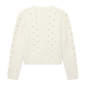 Mint Velvet Cream Bow Detail Wool Blend Cardigan